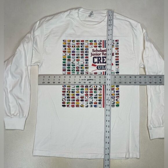 Scholastic & Junior Rowing Crew USA Graphic T-shirt Men Medium White Long Sleeve - Picture 6 of 6